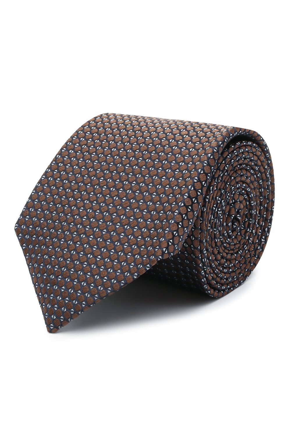 Шелковый галстук CANALI коричневого цвета по цене 16050 руб., арт. 24/HJ03074, фото 1 Шелковый галстук CANALI, арт. 24/HJ03074, фото 1