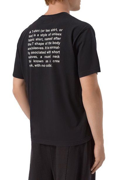 Хлопковая футболка VETEMENTS черного цвета по цене 63200 руб., арт. MH27TR221B, фото 4 Хлопковая футболка VETEMENTS, арт. MH27TR221B, фото 4