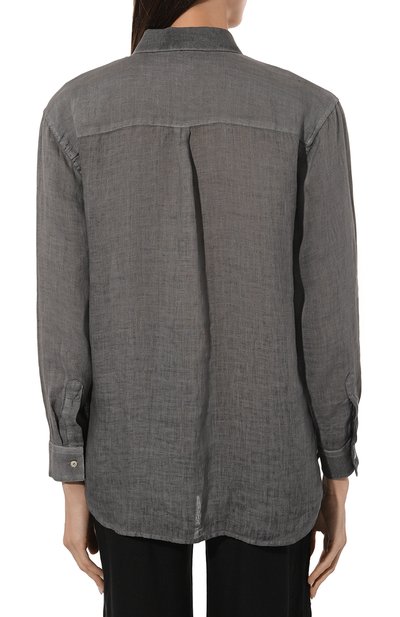 Льняная рубашка 120% LINO серого цвета по цене 28100 руб., арт. 31ALIW19GE/000B317/S00, фото 4 Льняная рубашка 120% LINO, арт. 31ALIW19GE/000B317/S00, фото 4