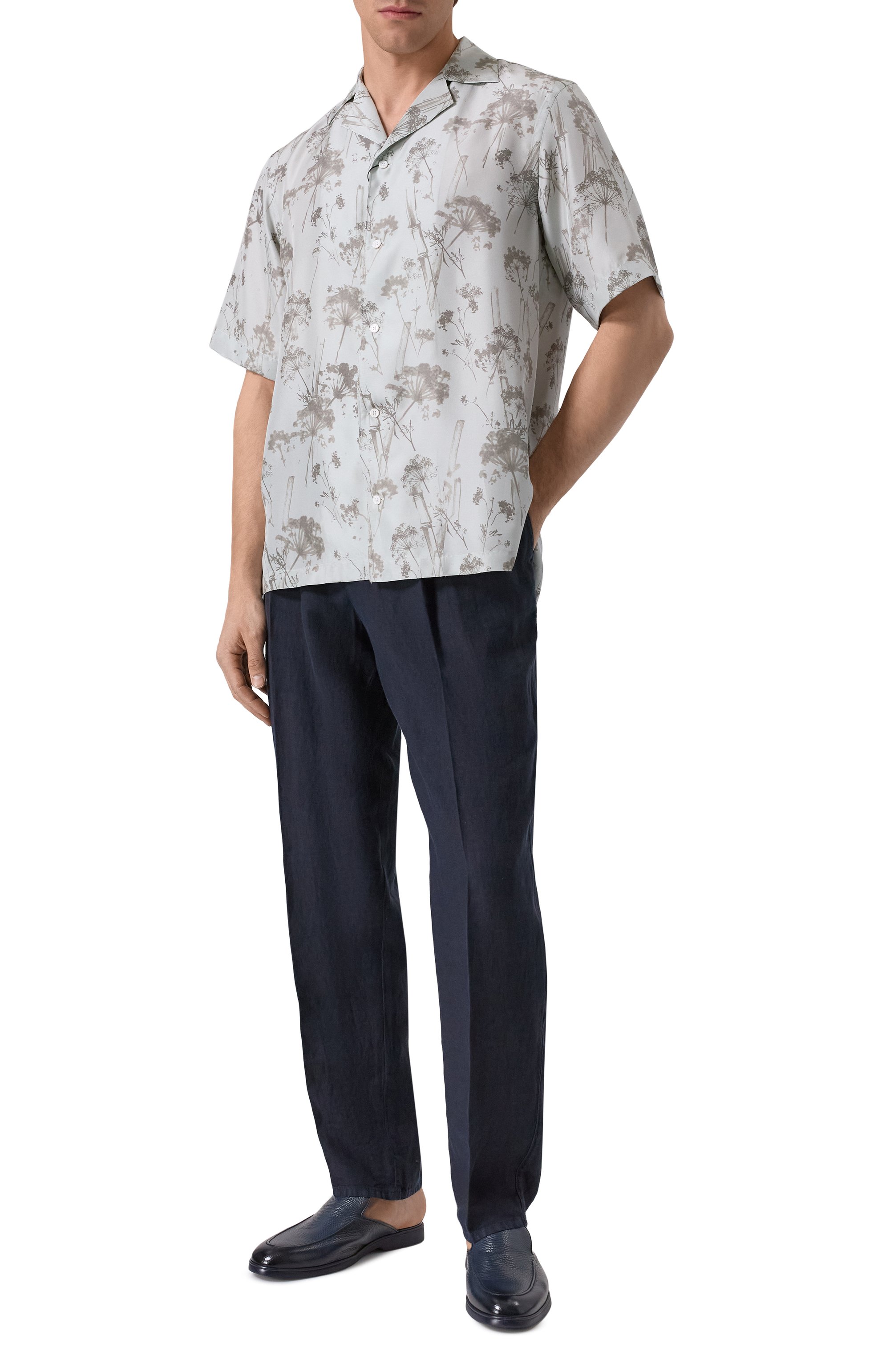 Шелковая рубашка CORNELIANI светло-голубого цвета по цене 59950 руб., арт. 25IH16-2511923, фото 2 Шелковая рубашка CORNELIANI, арт. 25IH16-2511923, фото 2