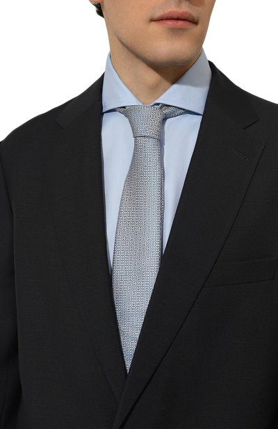 Шелковый галстук KITON голубого цвета по цене 28050 руб., арт. UCRVKLC01I10, фото 2 Шелковый галстук KITON, арт. UCRVKLC01I10, фото 2