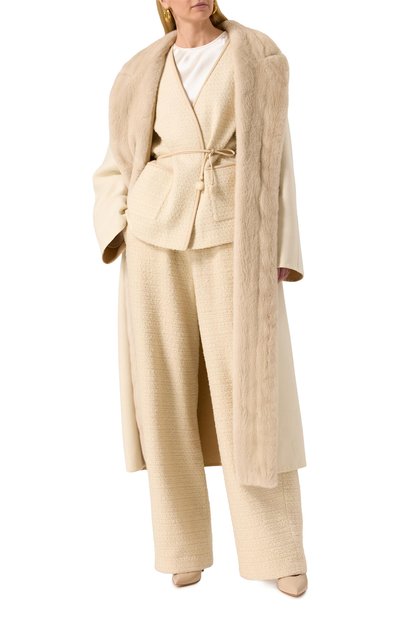 Шерстяное пальто с отделкой из норки MVST, арт. FTBPL-Y326V/DRG1520, фото 2