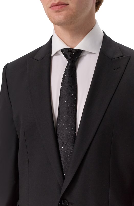 Шелковый галстук Giorgio Armani GM000800/TE16574 Чёрный  GM000800/TE16574 Фото 2