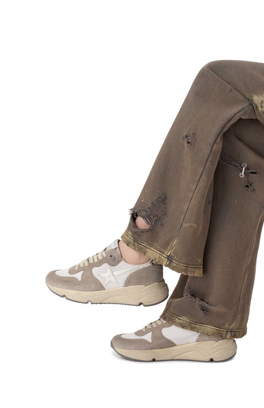 Комбинированные кроссовки Running Sole Golden Goose Deluxe Brand GWF00126.F007514 Бежевый  GWF00126.F007514 Фото 2