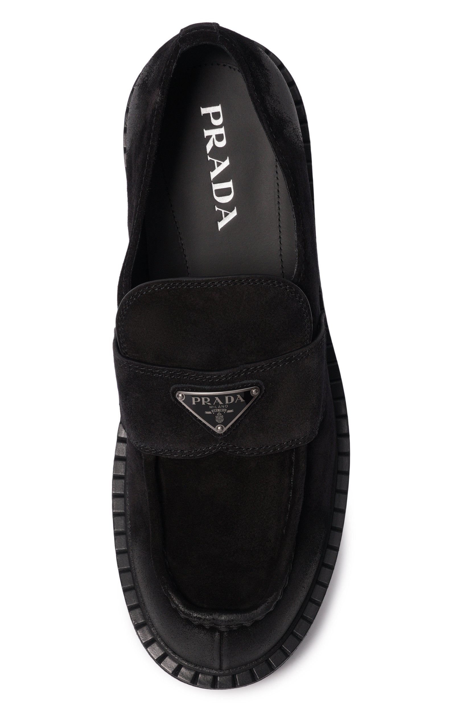 Замшевые лоферы PRADA, арт. 2DE151 G001/0B2, фото 5