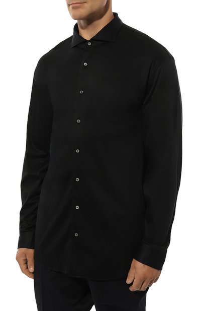 Хлопковая рубашка VAN LAACK черного цвета по цене 32100 руб., арт. PER-L/180031/3XL, фото 3 Хлопковая рубашка VAN LAACK, арт. PER-L/180031/3XL, фото 3