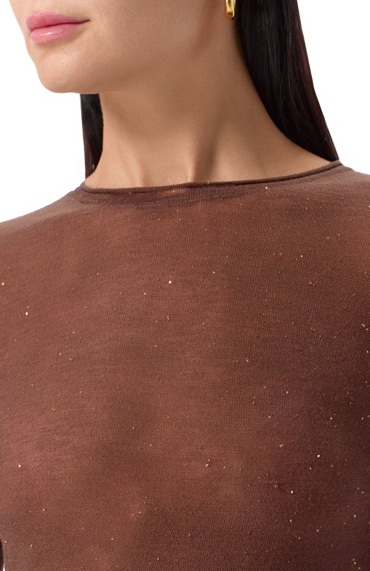 Шерстяной пуловер Pinko 105398/A2PM Коричневый  105398/A2PM Фото 5