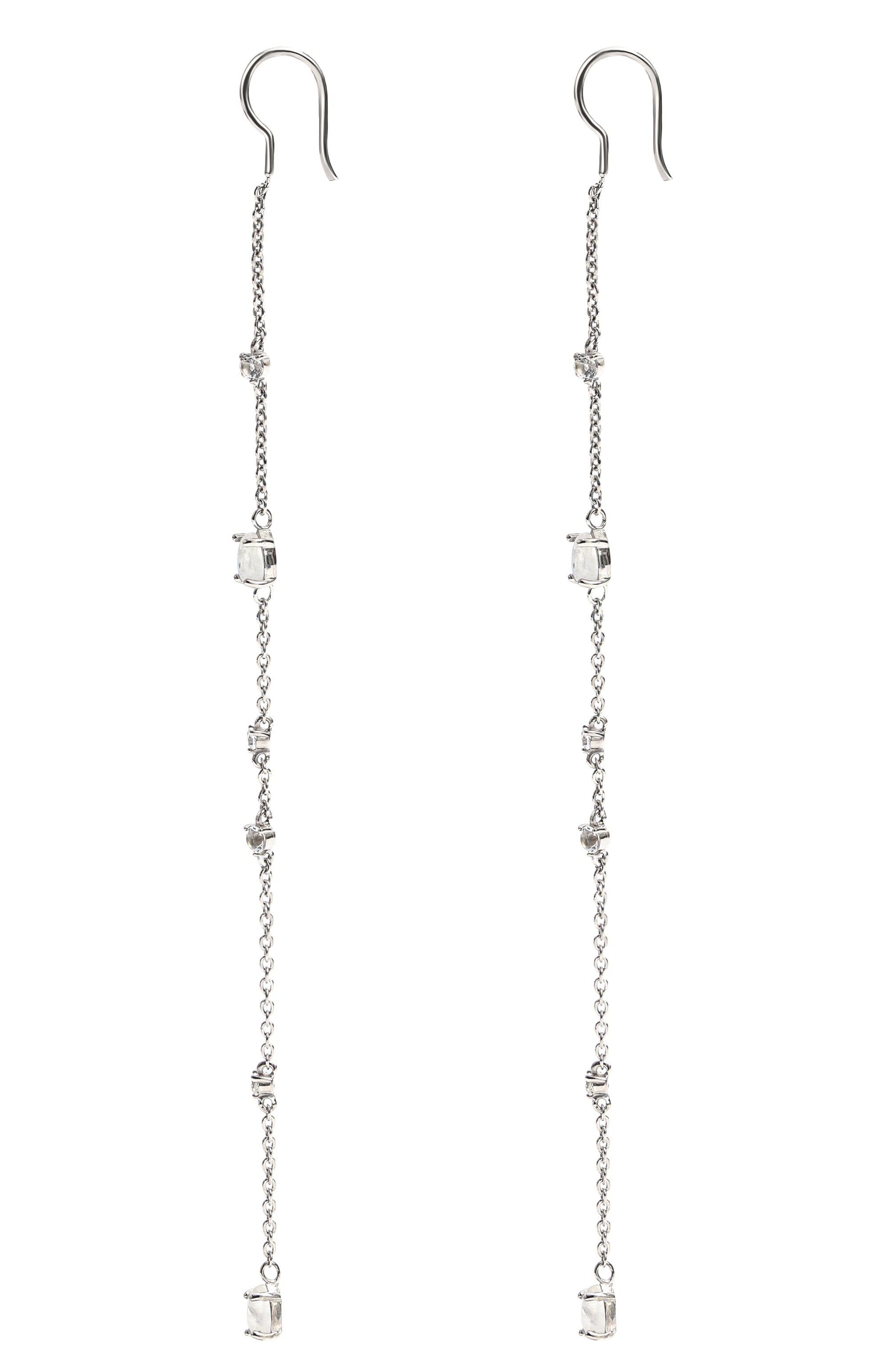 Серьги-цепочки с лунными камнями и топазами MOONKA, арт. wt-her-mns, фото 4