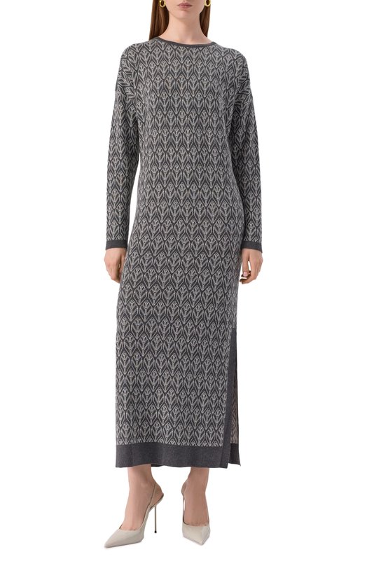 Платье из шелка и кашемира Freeage W26.DR170M.6030.991 Серый  W26.DR170M.6030.991 Фото 3