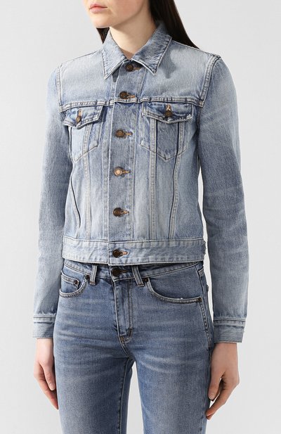Джинсовая куртка SAINT LAURENT синего цвета по цене 150000 руб., арт. 542044/YB750, фото 3 Джинсовая куртка SAINT LAURENT, арт. 542044/YB750, фото 3