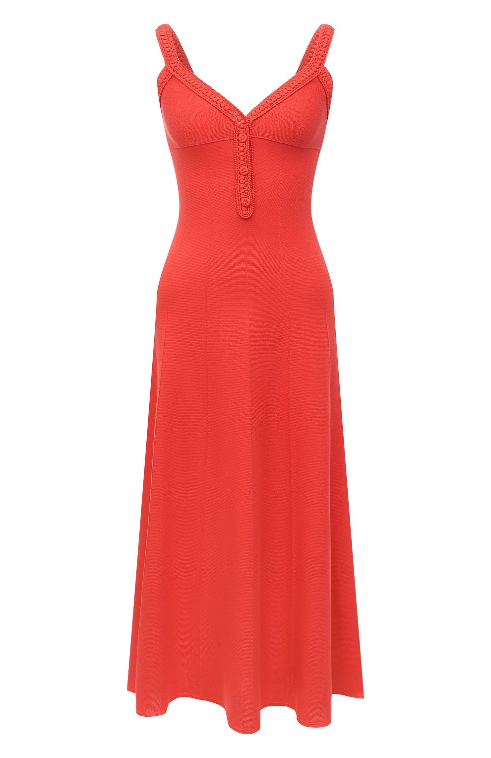 Платье из шелка и хлопка LORO PIANA кораллового цвета по цене 299500 руб., арт. FAL5250, фото 1 Платье из шелка и хлопка LORO PIANA, арт. FAL5250, фото 1
