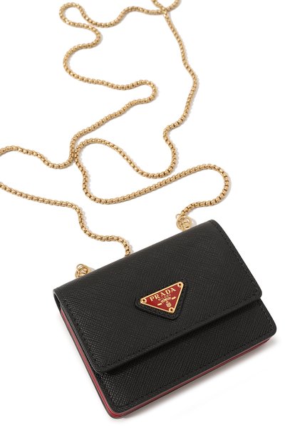 Кожаный кошелек на цепочке PRADA, арт. 1MR075-QHH-F0D9A, фото 3