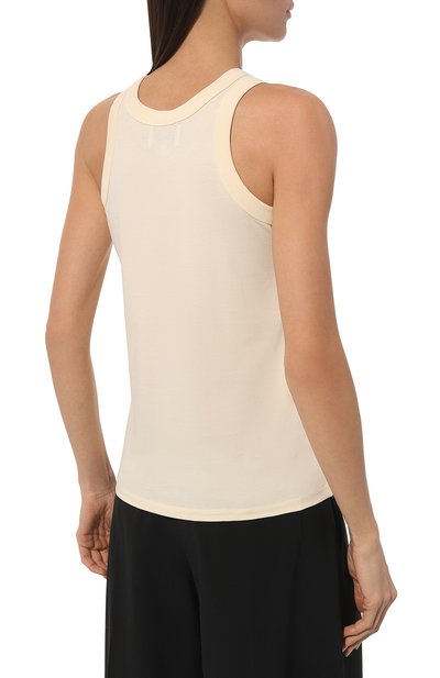 Хлопковая майка LOULOU DE SAISON кремового цвета по цене 8230 руб., арт. P0S0, фото 4 Хлопковая майка LOULOU DE SAISON, арт. P0S0, фото 4