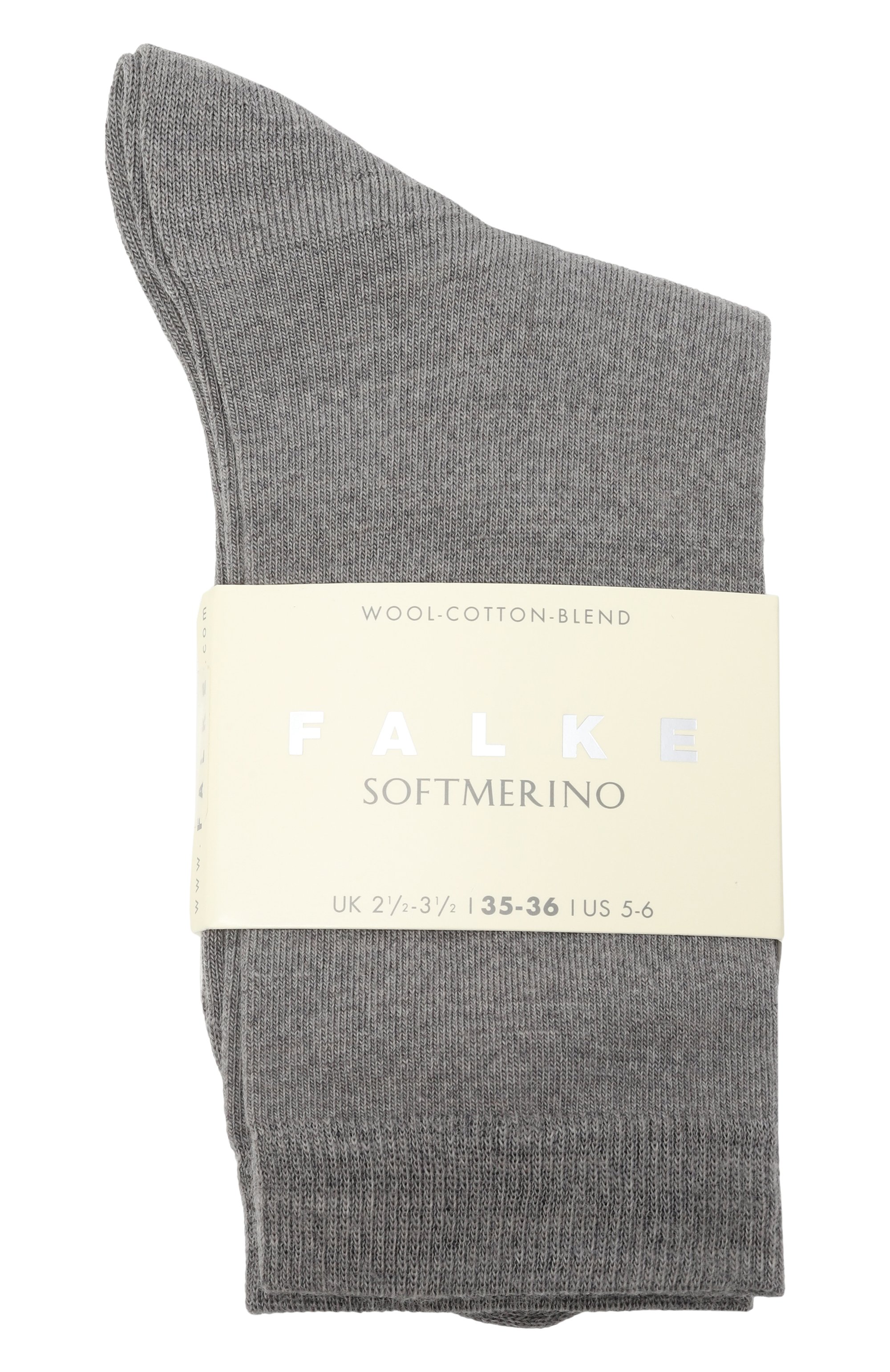 Носки из шерсти и хлопка softmerino FALKE светло-серого цвета по цене 2940 руб., арт. 47488., фото 1 Носки из шерсти и хлопка softmerino FALKE, арт. 47488., фото 1