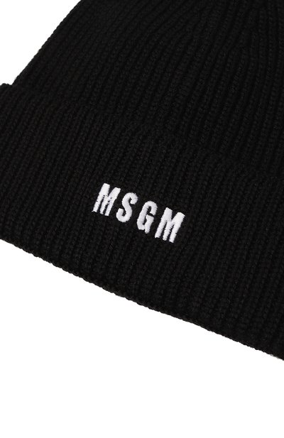 Шапка MSGM черного цвета по цене 8840 руб., арт. 3541MDL08/237761, фото 3 Шапка MSGM, арт. 3541MDL08/237761, фото 3