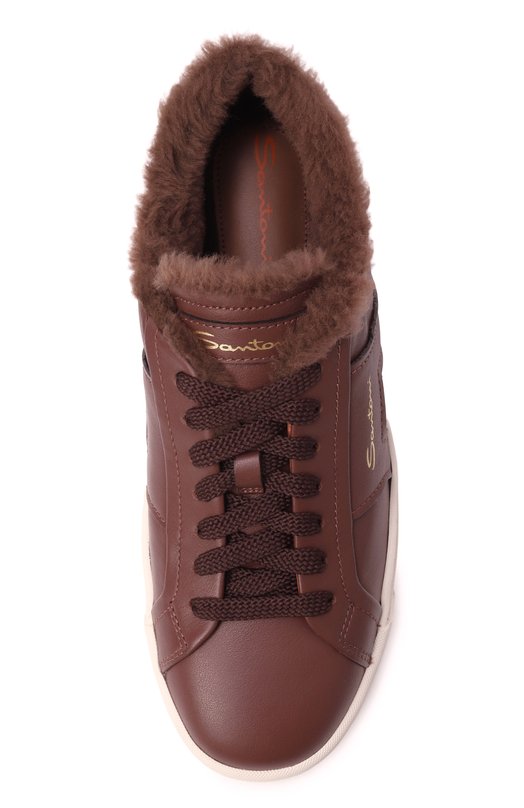 Кожаные кеды Santoni WBGG61419PNNPXWL Коричневый  WBGG61419PNNPXWL Фото 6