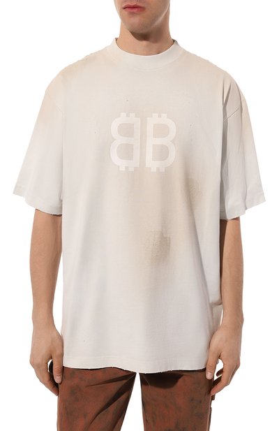 Хлопковая футболка BALENCIAGA, арт. 739784/T0VU6, фото 3