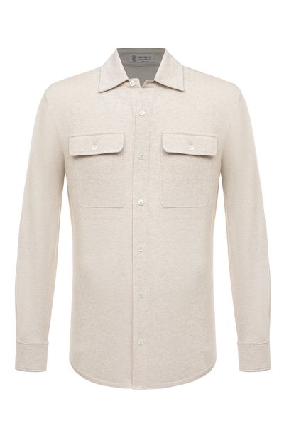 Мужская хлопковая рубашка BRUNELLO CUCINELLI, арт. M29804405