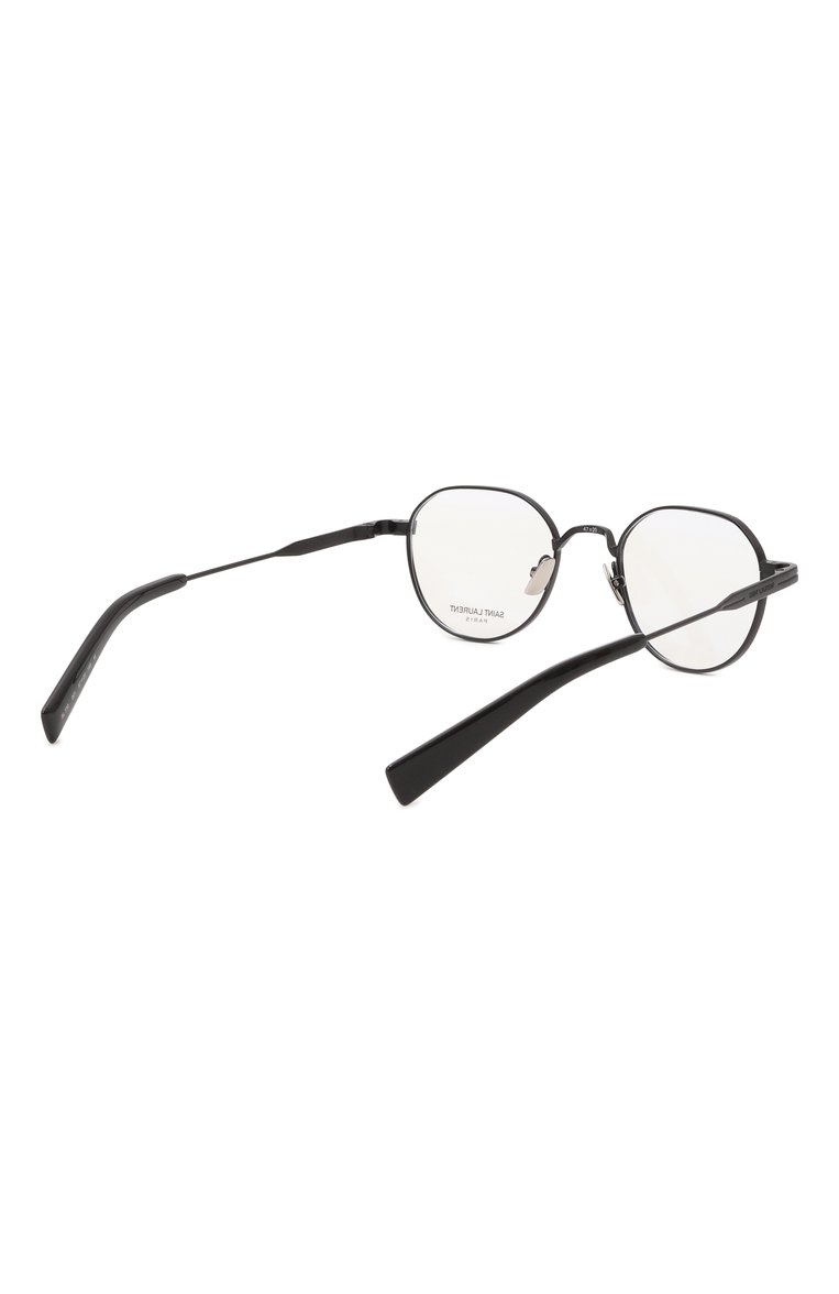 Женские оправа SAINT LAURENT черного цвета, арт. SL 730 001 | Фото 4 (Региональные ограничения белый список (Axapta Mercury): Не проставлено; Нос: Не проставлено; Тип очков: Оправа; Материал: Металл; Очки форма: Круглые; Оптика Гендер: оптика-женское)
