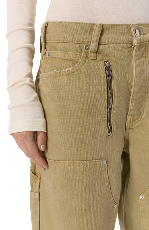 Хлопковые брюки Alexander Wang 4DC2264991 Хаки  4DC2264991 Фото 5