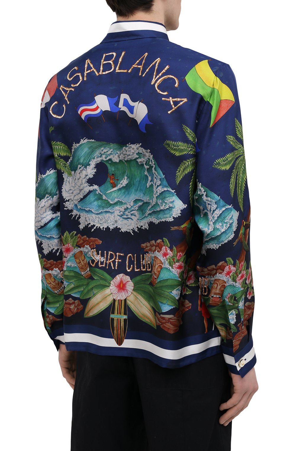 Шелковая рубашка CASABLANCA, арт. MS21-SH-001 CASABLANCA SURF CLUB MIDNIGHT, фото 4