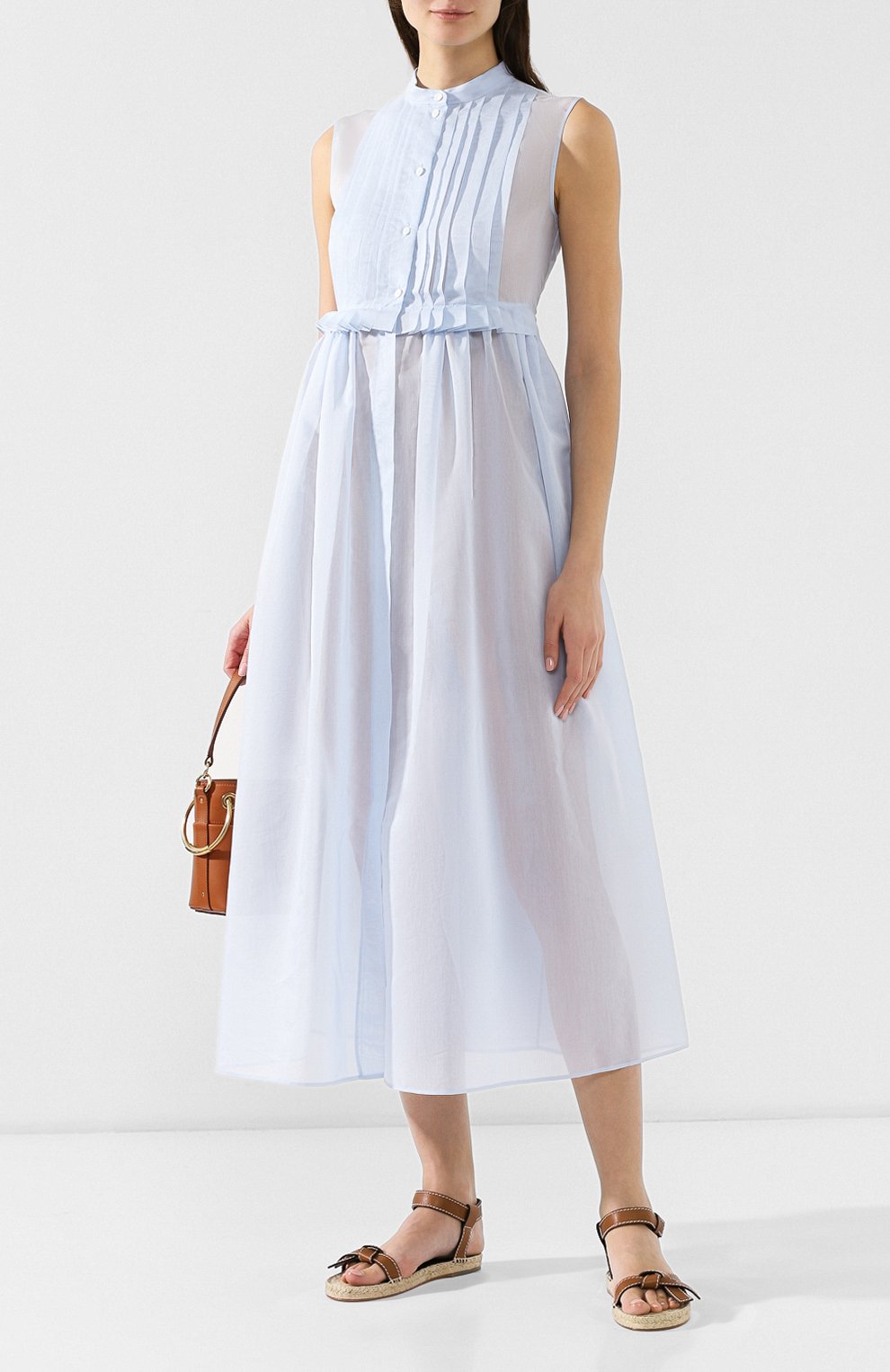 Платье из смеси хлопка и шелка JIL SANDER NAVY, арт. JNWM5011A/JM2550A, фото 2