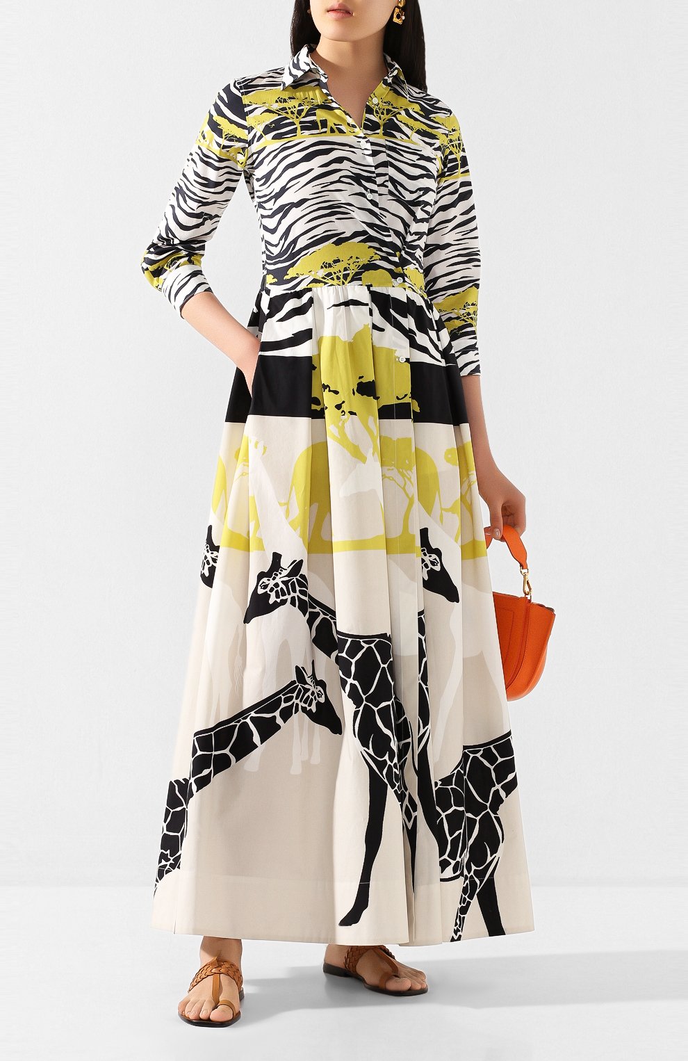 Хлопковое платье SARA ROKA разноцветного цвета по цене 72550 руб., арт. ELENAT105/31-SS2030, фото 2 Хлопковое платье SARA ROKA, арт. ELENAT105/31-SS2030, фото 2