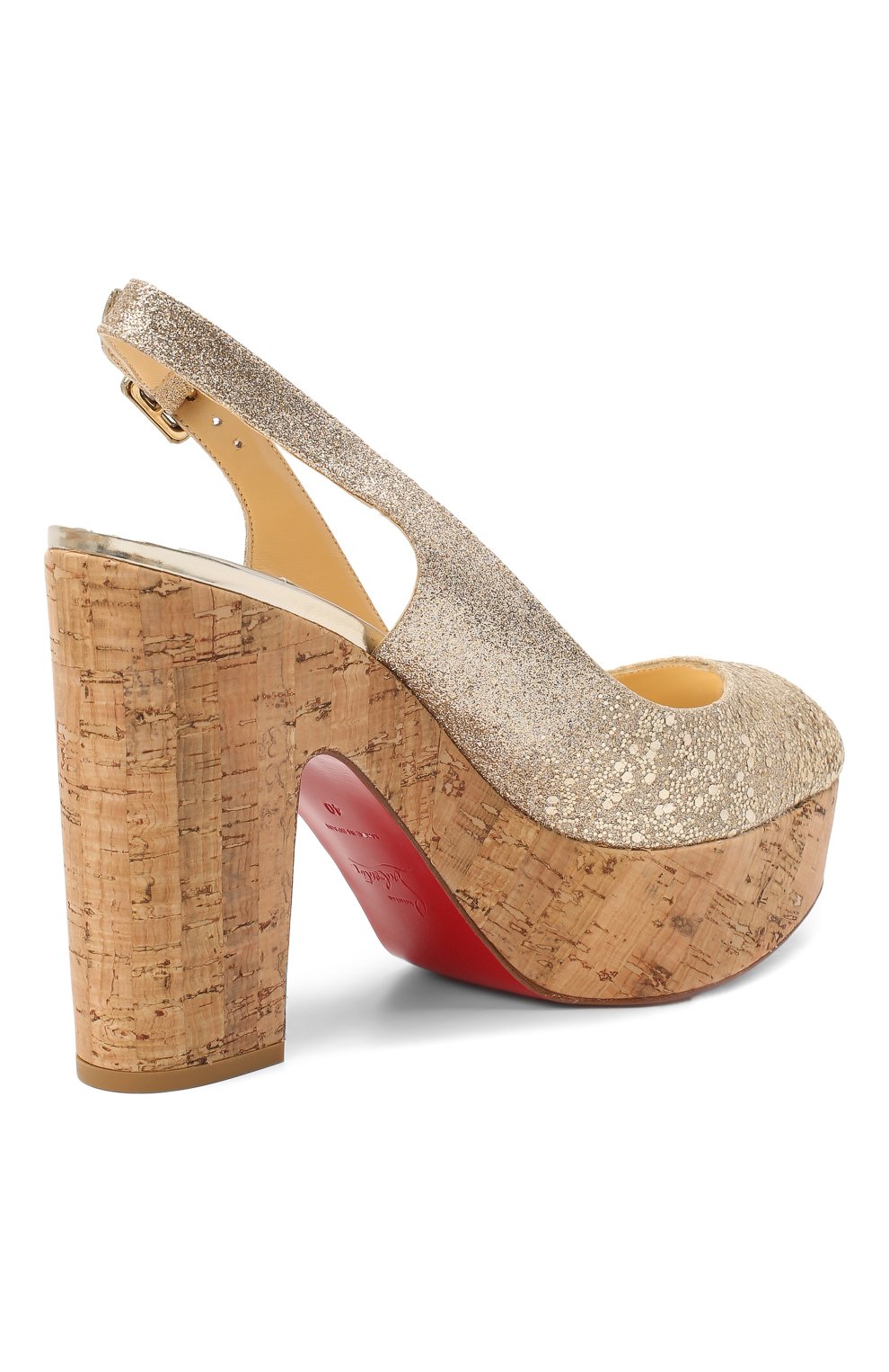 Босоножки dona anna 120 CHRISTIAN LOUBOUTIN, арт. dona anna 120 glitter ecu/sp/cork zeppa, фото 4