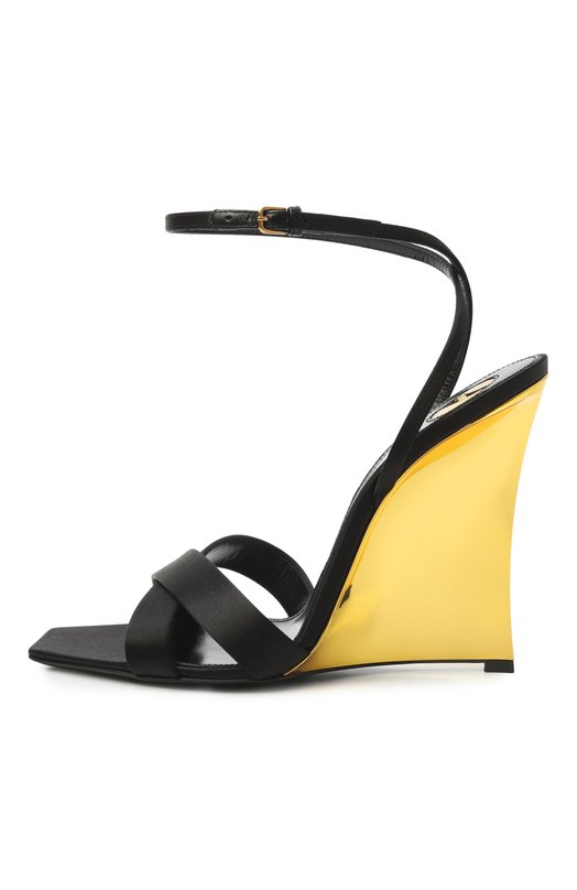 Текстильные босоножки Lydia 100 Saint Laurent 830287/9QNA0 Чёрный  830287/9QNA0 Фото 4