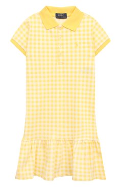 Детское хлопковое платье POLO RALPH LAUREN желтого цвета, арт. 312868759 | Фото 1 (Материал внешний: Хлопок; Рукава: Короткие; Девочки Кросс-КТ: Платье-одежда; Случай: Повседневный; Драгоценные камни: Проставлено; Материал сплава: Проставлено; Нос: Не проставлено; Ростовка одежда: 5 лет | 110 см, 6 лет | 116 см)