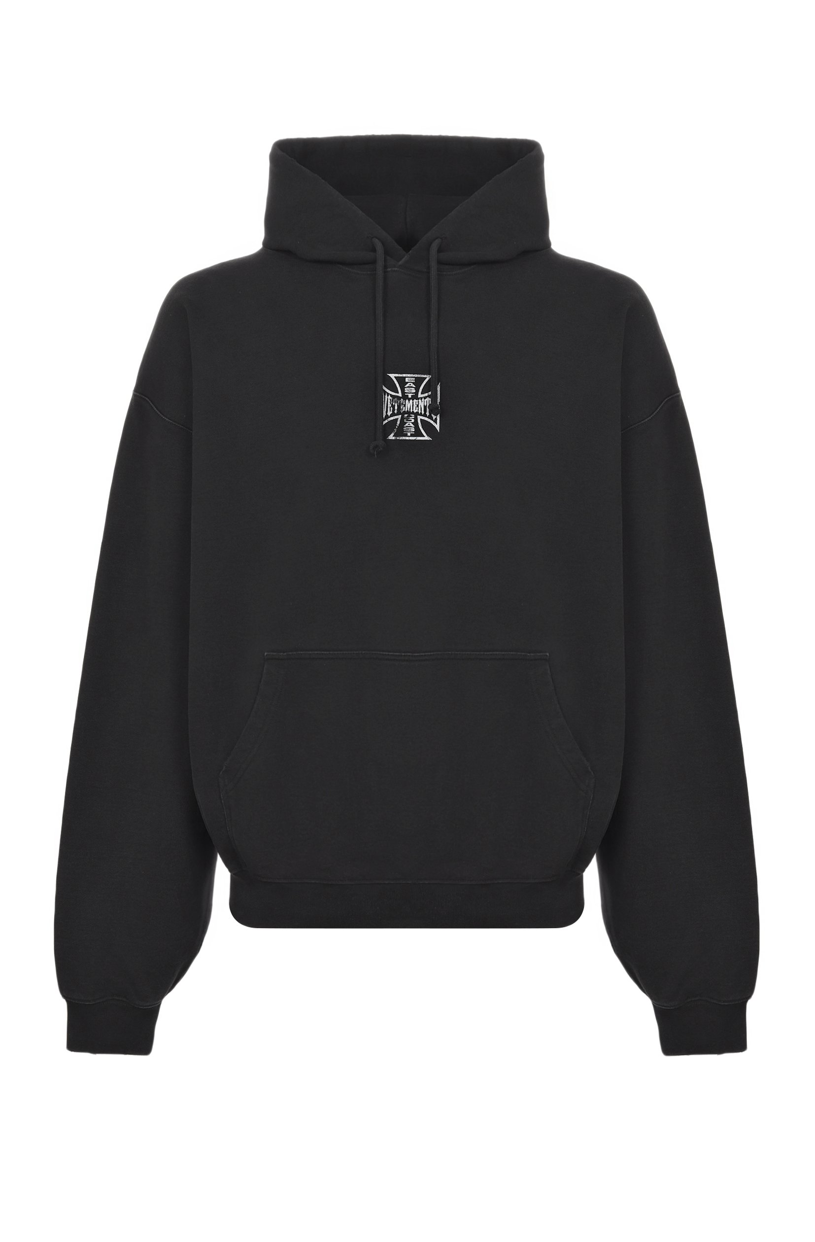 Хлопковое худи VETEMENTS черного цвета по цене 109500 руб., арт. MH27HD193B, фото 1 Хлопковое худи VETEMENTS, арт. MH27HD193B, фото 1