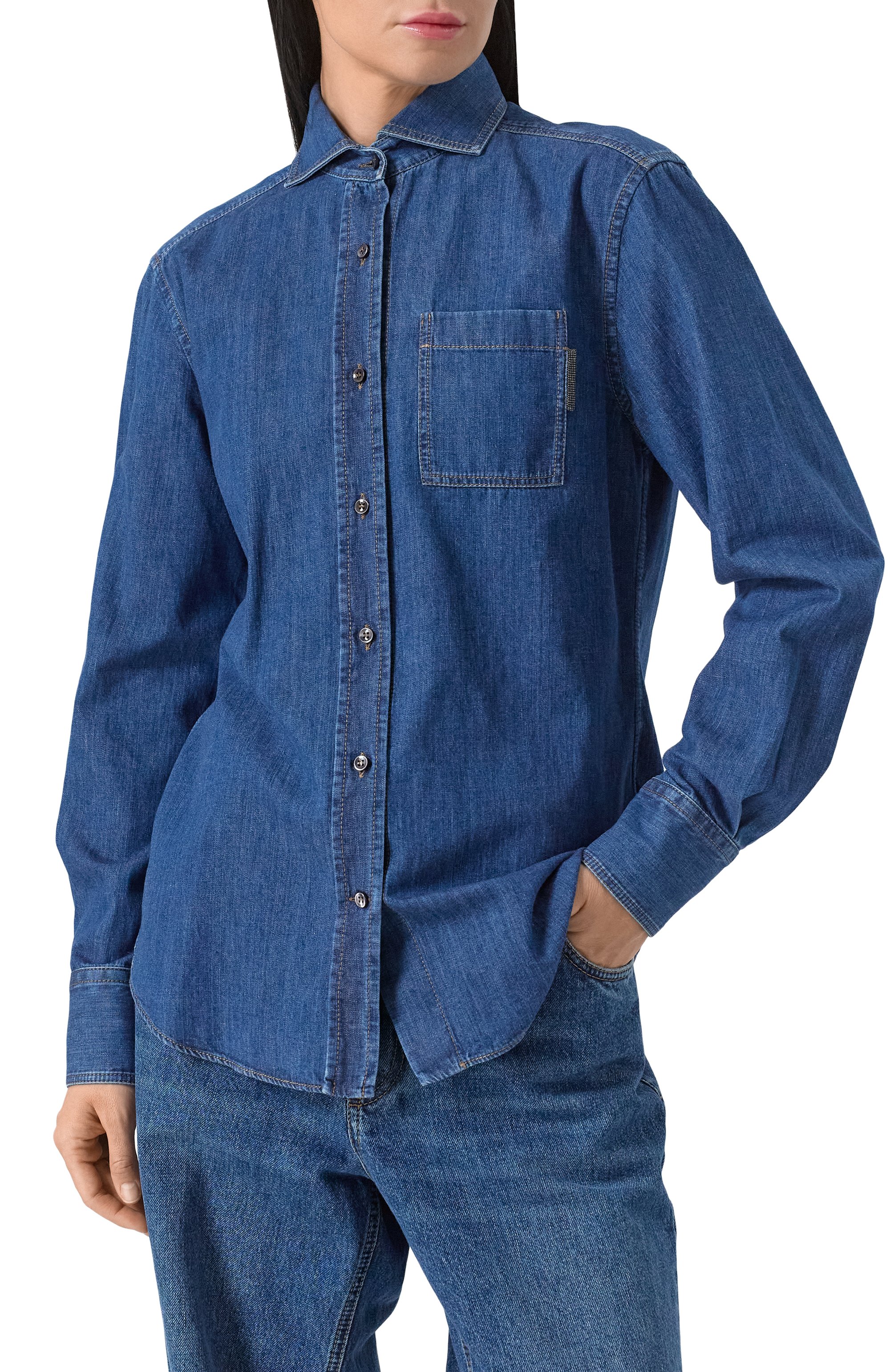 Джинсовая рубашка BRUNELLO CUCINELLI, арт. MA781ML426, фото 3