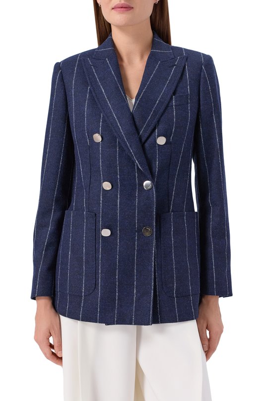 Шерстяной жакет Max Mara RI0M Синий  RI0M Фото 3