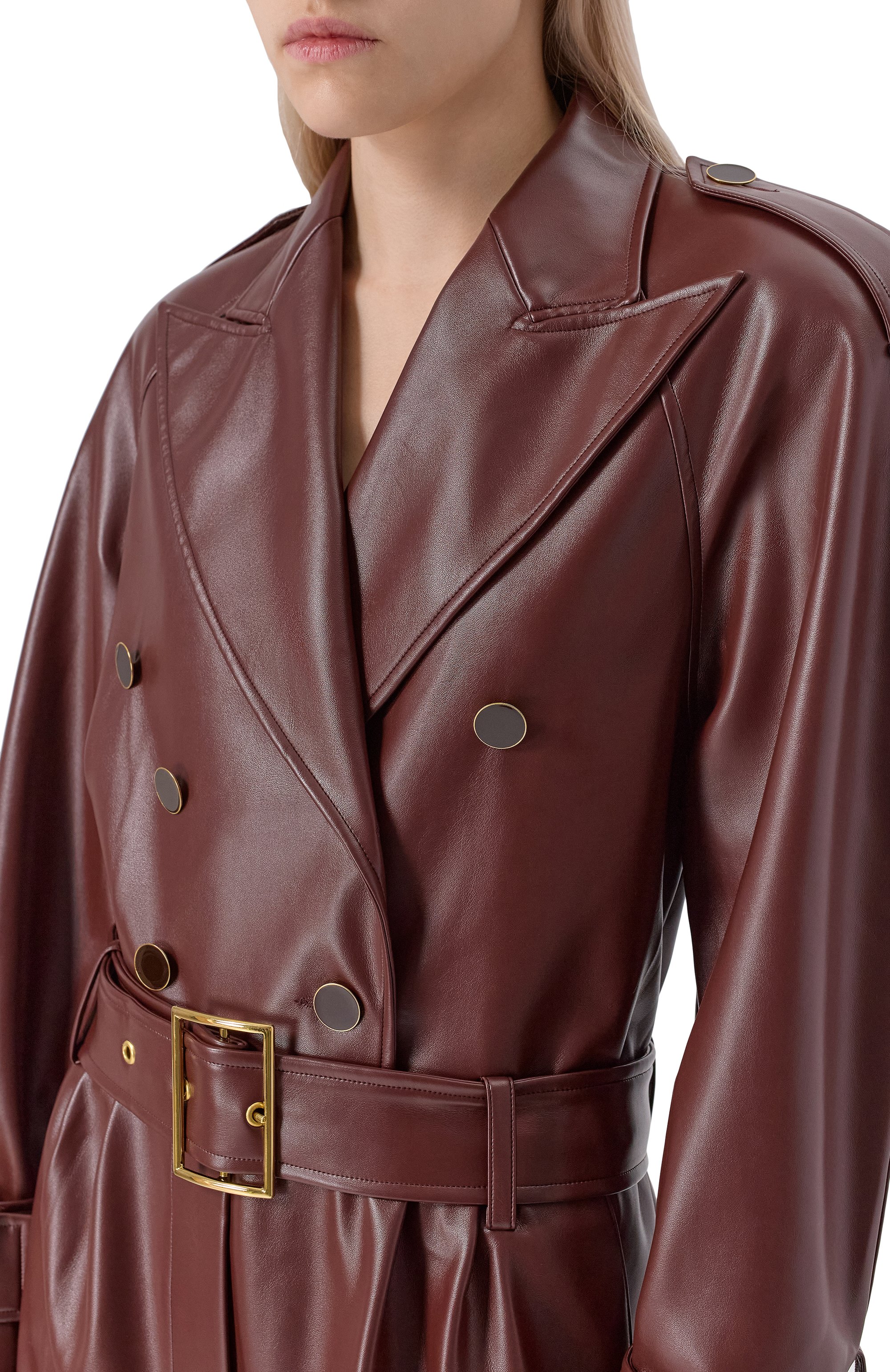 Комбинезон из экокожи ROWEN ROSE коричневого цвета по цене 191500 руб., арт. DRS_RR429/EC0 LEATHER, фото 4 Комбинезон из экокожи ROWEN ROSE, арт. DRS_RR429/EC0 LEATHER, фото 4