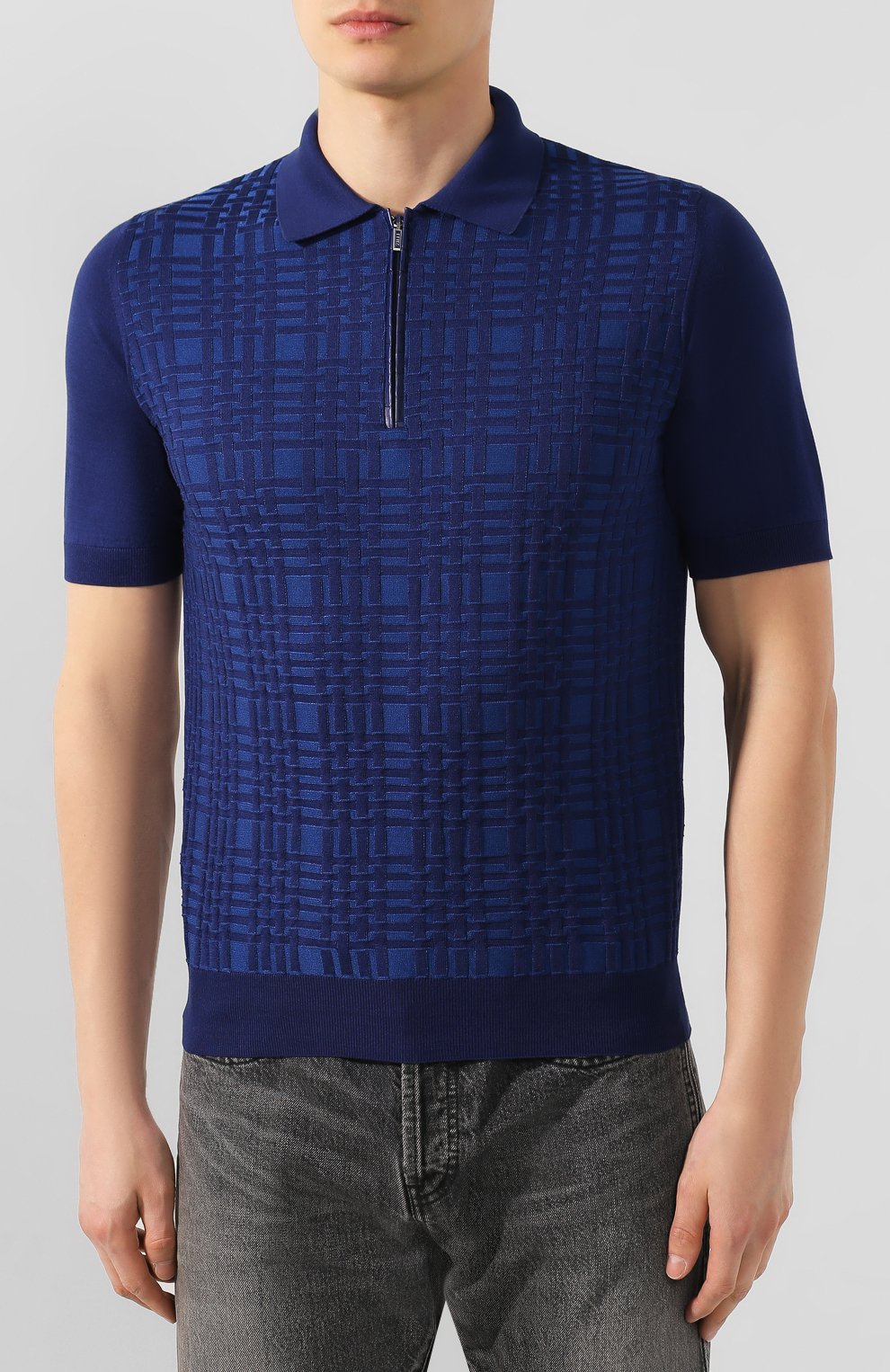 Поло с отделкой из кожи аллигатора ZILLI, арт. MBT-PZ092-CR0C1/MC03/AMIS, фото 3