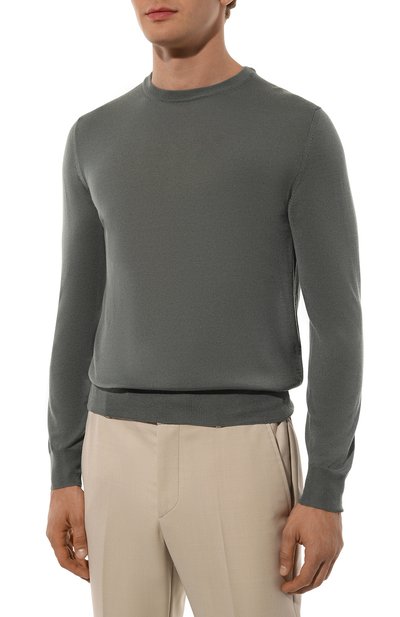 Шерстяной джемпер CANALI зеленого цвета по цене 33600 руб., арт. C0012/MK00077, фото 3 Шерстяной джемпер CANALI, арт. C0012/MK00077, фото 3