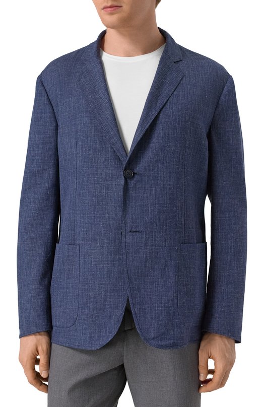 Пиджак из шерсти и шелка Giorgio Armani GM000010/TE13965 Синий  GM000010/TE13965 Фото 5