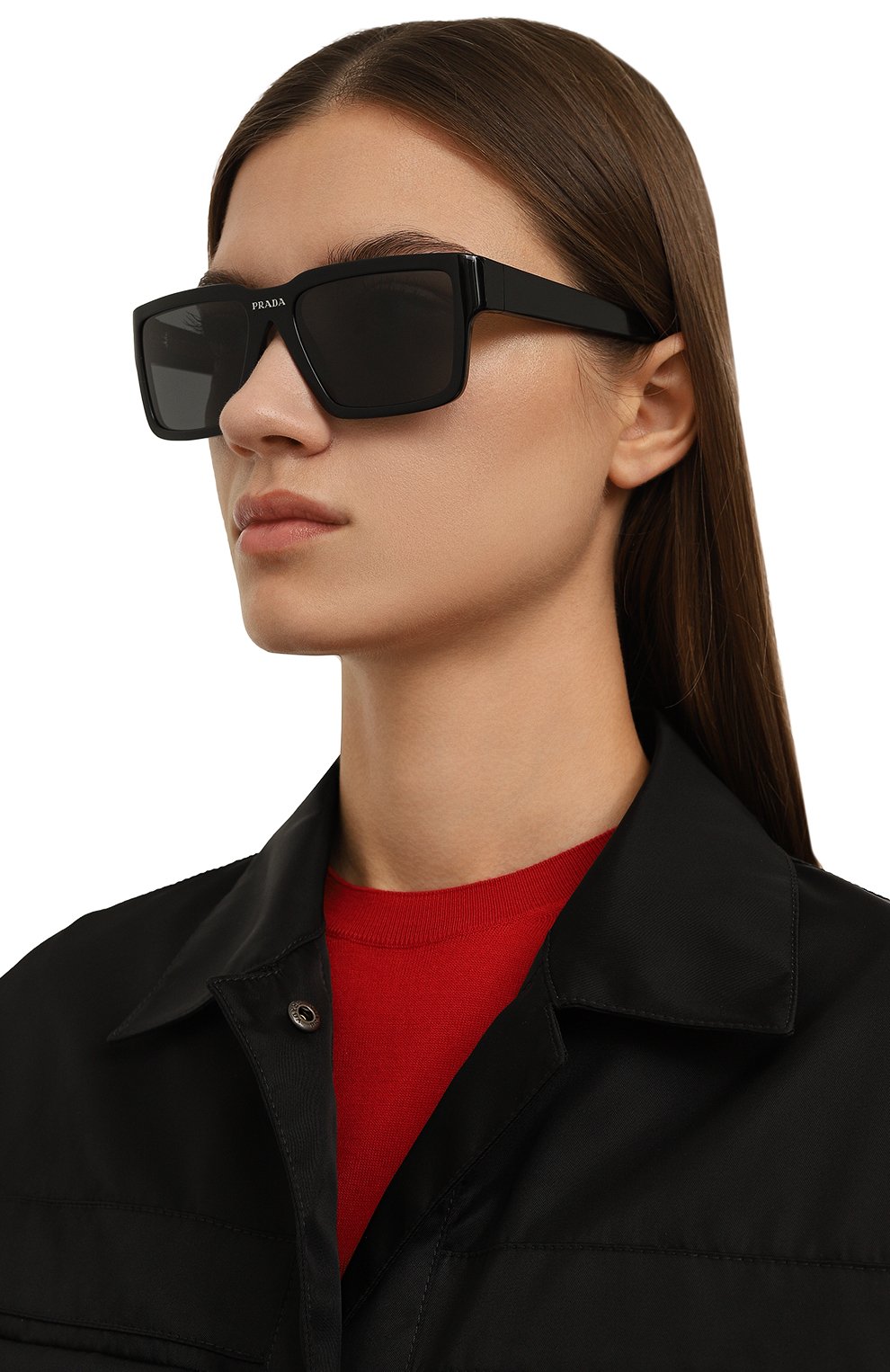 Солнцезащитные очки PRADA черного цвета по цене 40500 руб., арт. SPR10Y-E1AB-F05S0-055, фото 2 Солнцезащитные очки PRADA, арт. SPR10Y-E1AB-F05S0-055, фото 2