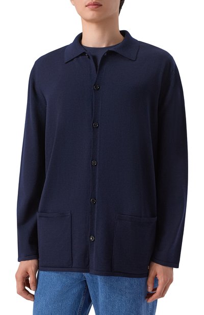Шерстяной кардиган VALENTINO темно-синего цвета по цене 214000 руб., арт. 9V3KA06Q/BLY, фото 3 Шерстяной кардиган VALENTINO, арт. 9V3KA06Q/BLY, фото 3