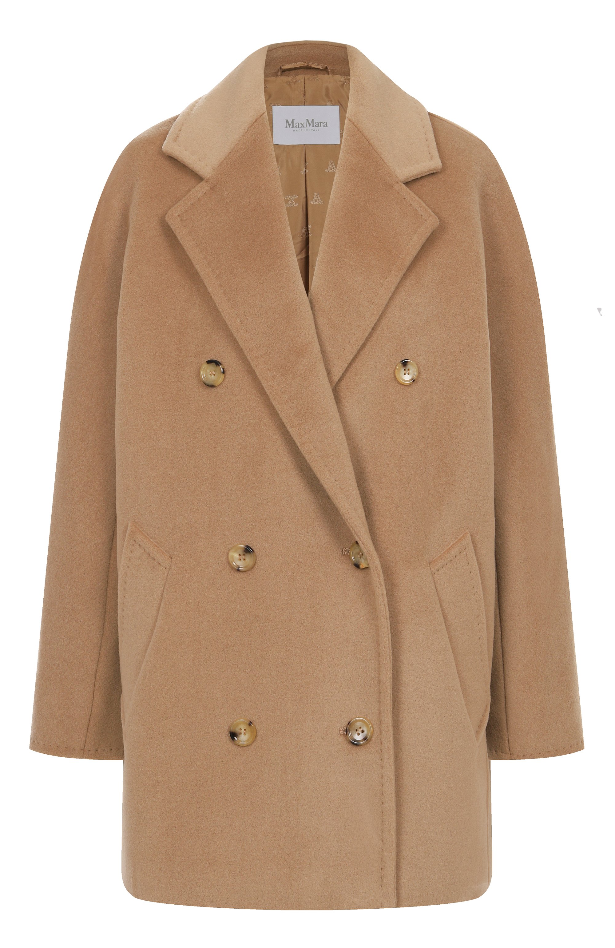 Пальто из шерсти и кашемира MAX MARA бежевого цвета по цене 237500 руб., арт. REBUS, фото 1 Пальто из шерсти и кашемира MAX MARA, арт. REBUS, фото 1