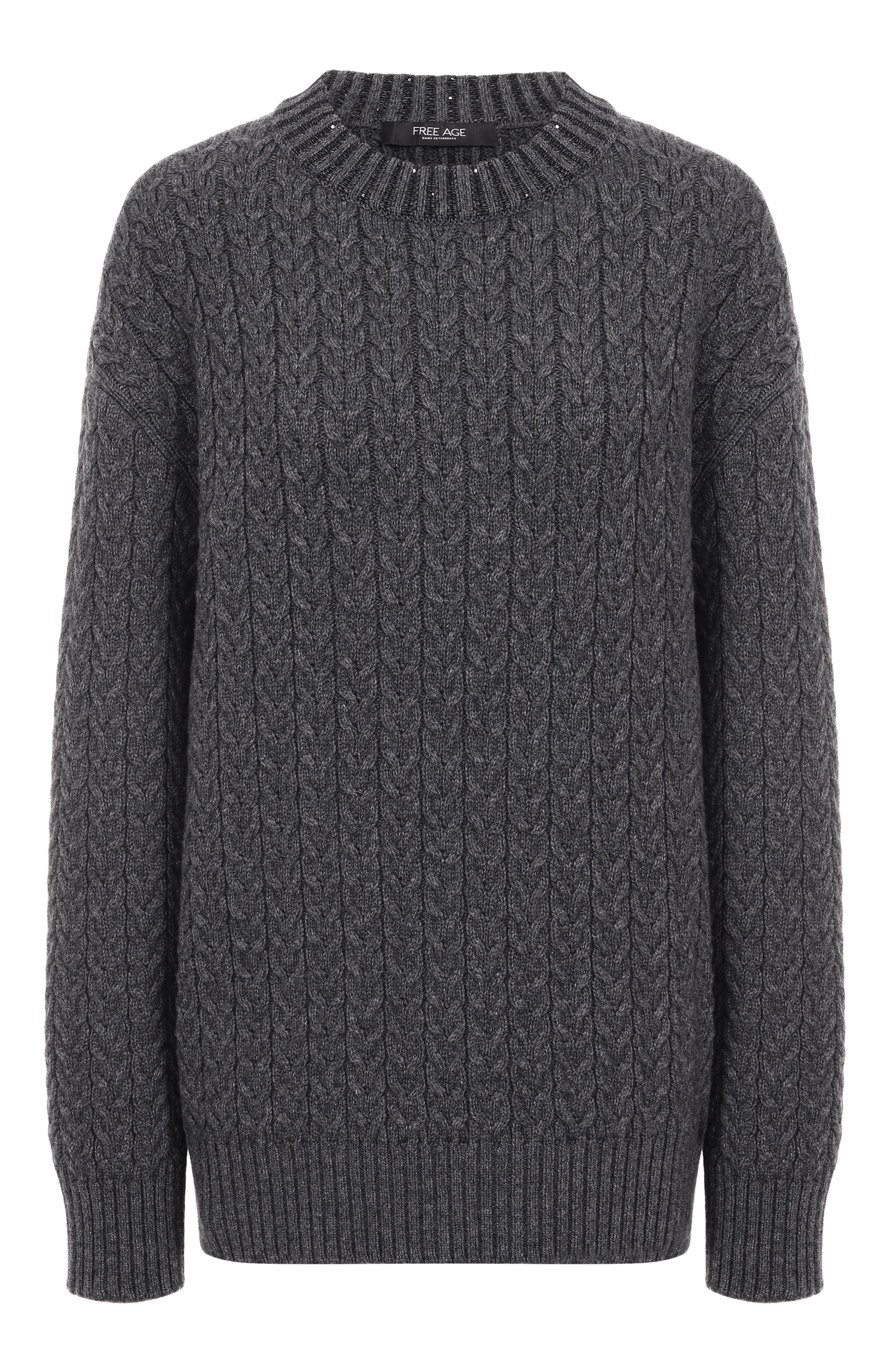 Свитер из шерсти и кашемира FREEAGE темно-серого цвета по цене 59400 руб., арт. W26.JM145.2030.991, фото 1 Свитер из шерсти и кашемира FREEAGE, арт. W26.JM145.2030.991, фото 1