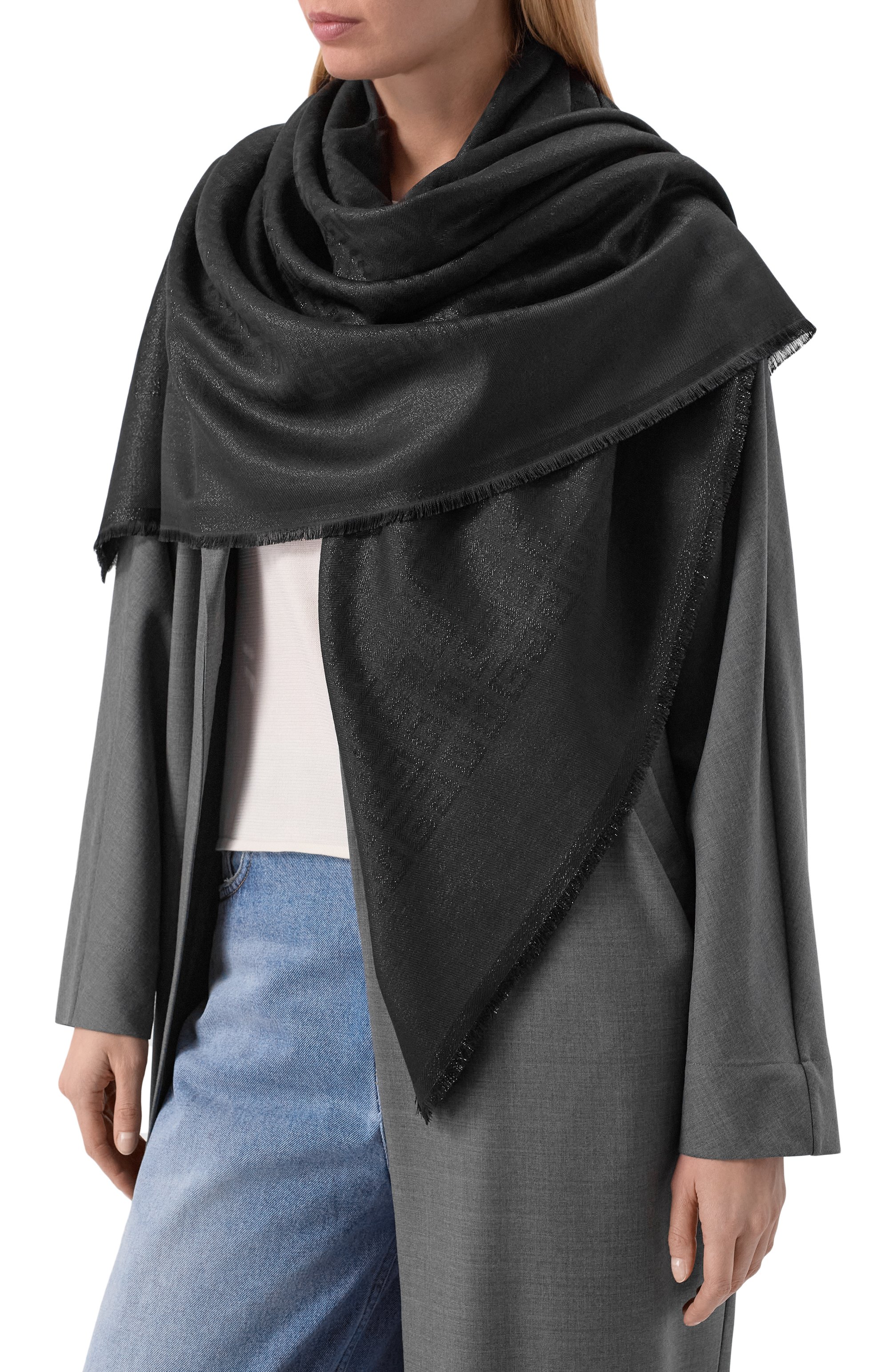 Шаль из шелка и шерсти GIVENCHY, арт. GW1414/J6126, фото 2