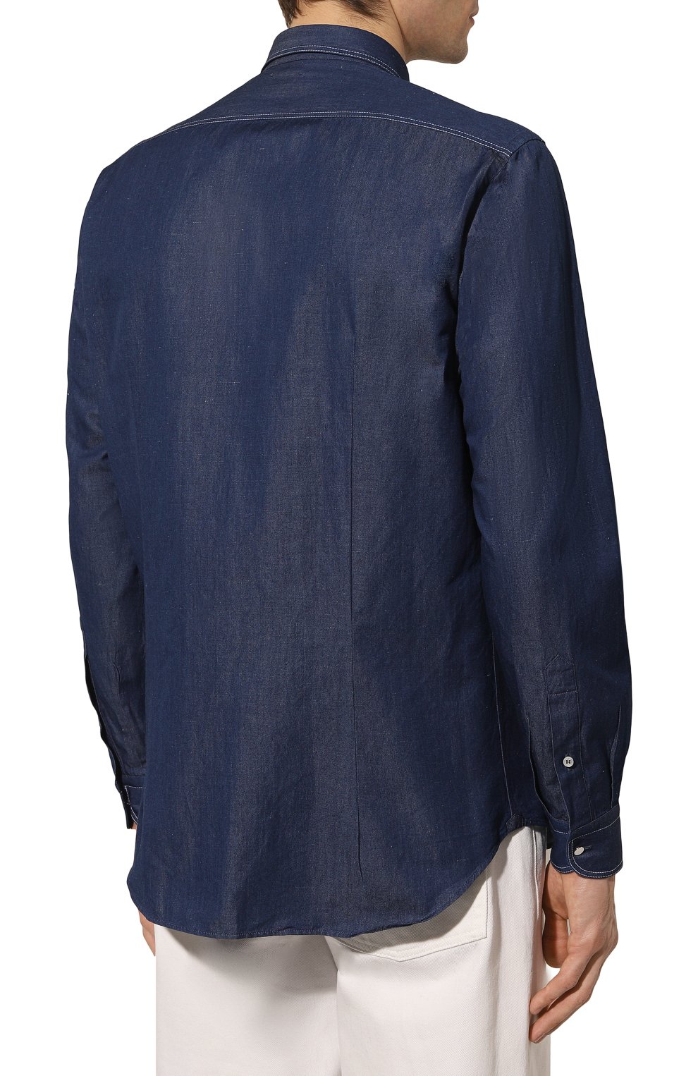 Рубашка из хлопка и льна ZILLI, арт. MFZ-7063-0001/0006, фото 4