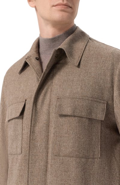Шерстяная куртка-рубашка BOSS CAMEL темно-бежевого цвета по цене 118500 руб., арт. 50570690, фото 5 Шерстяная куртка-рубашка BOSS CAMEL, арт. 50570690, фото 5