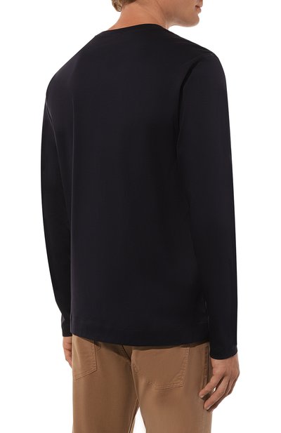 Хлопковый лонгслив BOGNER темно-синего цвета по цене 20100 руб., арт. 58299178, фото 4 Хлопковый лонгслив BOGNER, арт. 58299178, фото 4