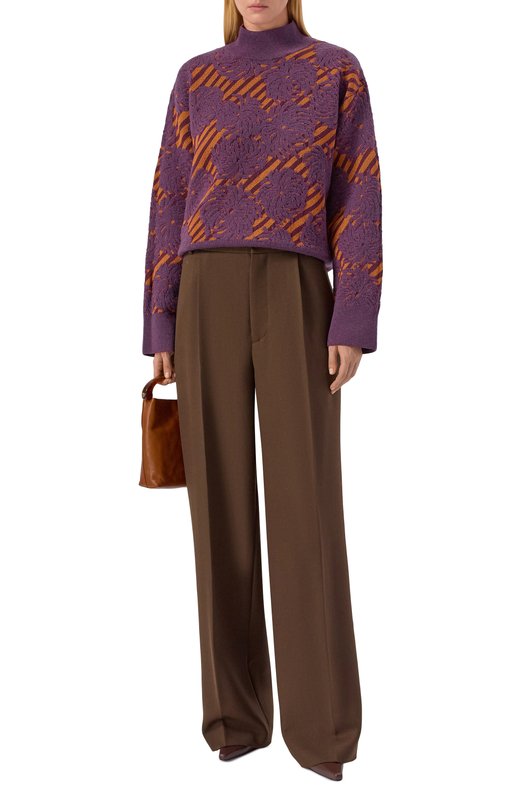 Свитер из шерсти и вискозы Dries Van Noten 011237-2731-404 Фиолетовый  011237-2731-404 Фото 2