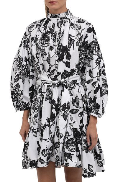 Хлопковое платье MSGM черно-белого цвета по цене 49950 руб., арт. 3141MDA29 217653, фото 3 Хлопковое платье MSGM, арт. 3141MDA29 217653, фото 3