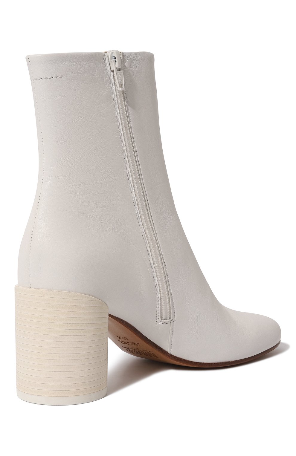 Кожаные ботильоны MM6 белого цвета по цене 61550 руб., арт. S66WU0074/P3628, фото 5 Кожаные ботильоны MM6, арт. S66WU0074/P3628, фото 5