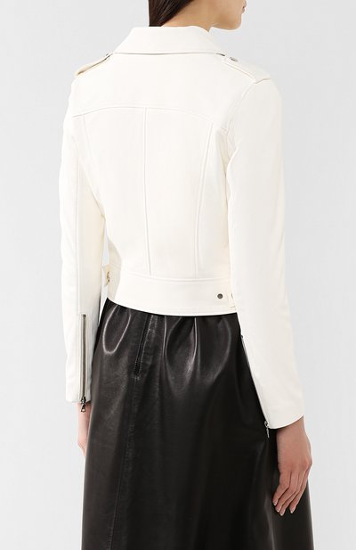 Кожаная куртка MASLOV белого цвета по цене 66000 руб., арт. K04, фото 4 Кожаная куртка MASLOV, арт. K04, фото 4