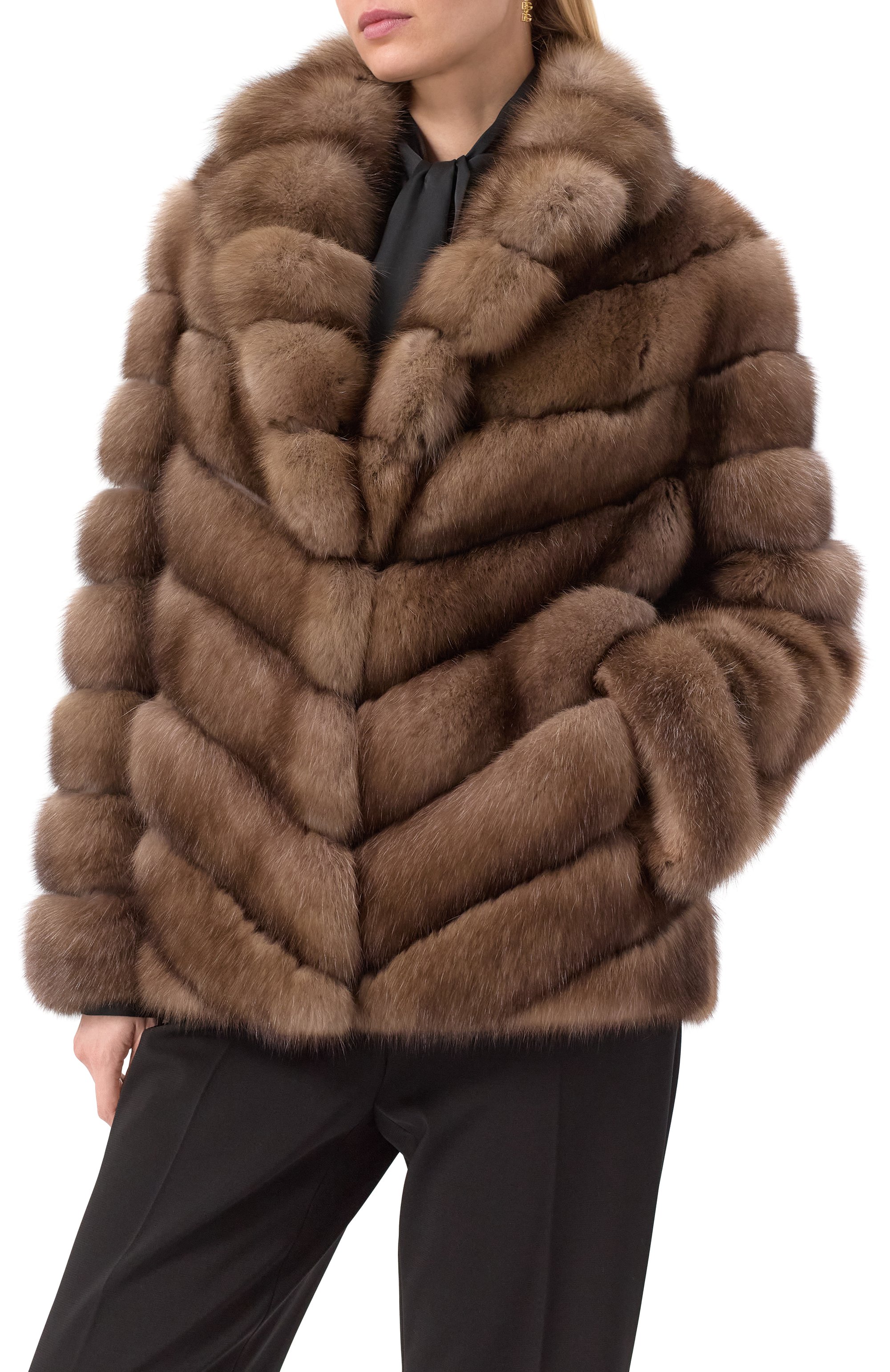 Шуба из меха соболя VICTORIA KUSENKOVA светло-коричневого цвета по цене 4466000 руб., арт. 763600005655, фото 3 Шуба из меха соболя VICTORIA KUSENKOVA, арт. 763600005655, фото 3